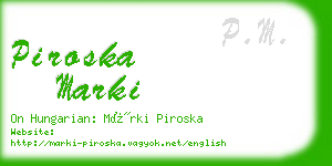 piroska marki business card